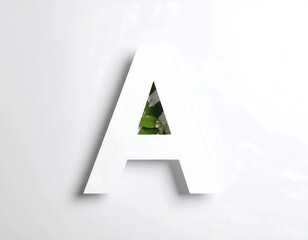 Capital letter A cutout with nature elements