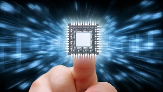 Finger touching microchip