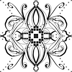 Ornamental Abstract Line Art Symmetry