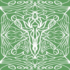 Green Celtic Knot Inspired Pattern