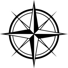 Fototapeta premium Compass rose illustration, a navigational instrument that shows directions