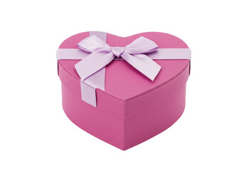 Isolated heart-shaped gift box with ribbon, perfect for Valentine's Day or special occasion