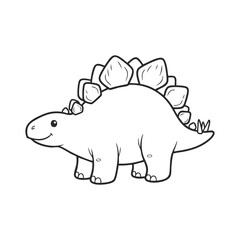 Fototapeta premium A cheerful cartoon dinosaur with a spiky back and a friendly smile, perfect for children's and designs.