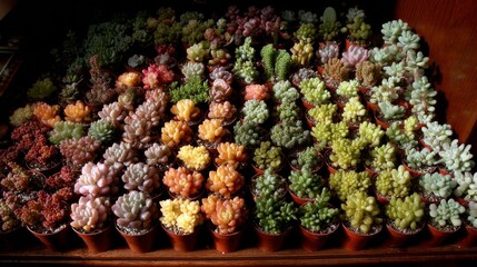 Elegance in Succulent Pots: Bright High-Key Lighting with Layered Depth in Stunning POV Shot