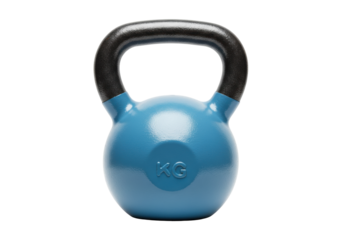 Isolated blue kettlebell on a seamless surface for weightlifting and fitness exercises