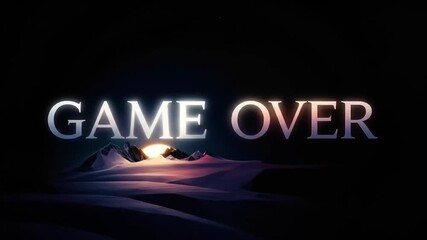Animated Game Over Sequence with Glowing Horizon for Gaming Concepts and Visuals - Powered by Adobe