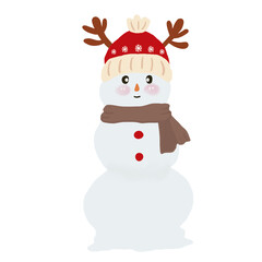 Cute snowman festive Christmas illustration