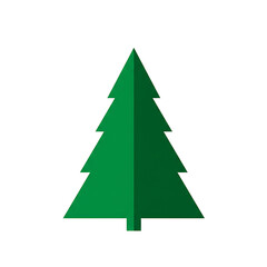 Fototapeta premium Simple Green Christmas Tree Icon for Holiday Season Decorations and Designs