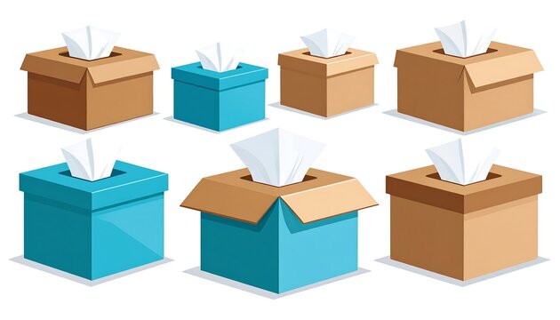 Cardboard tissue box variations