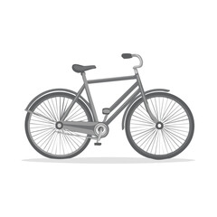 Fototapeta premium Monochrome vector illustration of a classic vintage bicycle isolated side view