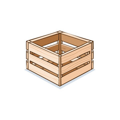 Isometric wooden crate for storing and transporting goods vector illustration
