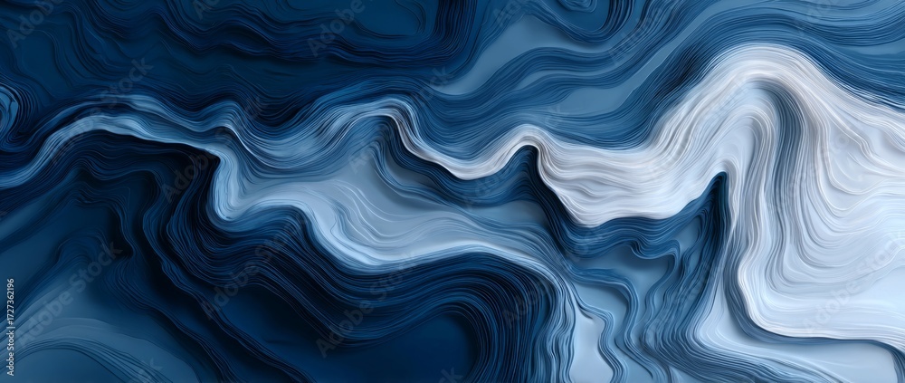 Wall mural diagonal lines of indigo blue are set against a background with a soft burn effect and subtle noise