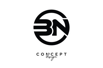 BN Creative Circle Monogram Logo Design – Modern Branding Concept