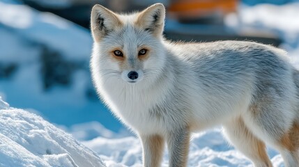 Arctic fox in snowy landscape