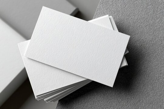Blank business cards on a gray surface (1)