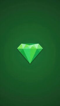 A green diamond on a dark green background.