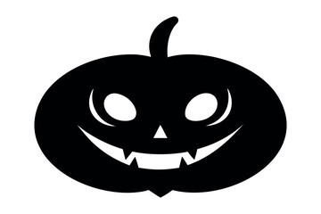 Halloween pumpkin silhouette vector, Jack-o-lantern icon illustration