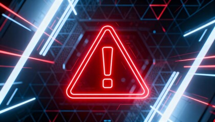 A virus alert warning displayed on a digital screen with red danger symbols and glitch effects, in a futuristic environment	