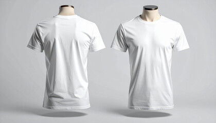 A modern fashion mockup of a plain white long sleeve t-shirt, displayed on a mannequin