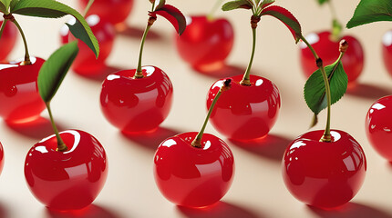 red cherries background Juicy Cherry Summer Pattern Wallpaper