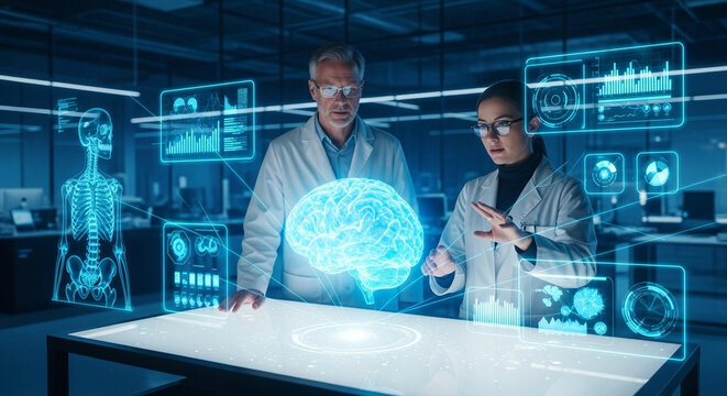 AI Brain Research: Scientists Analyzing Brain Data