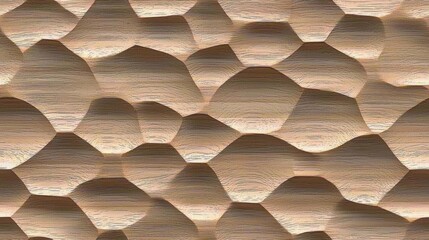 Brown wood relief texture with organic indentations and seamless abstract pattern