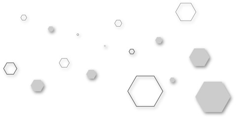 Abstract background with grey hexagon shapes and soft shadows, modern geometric pattern, minimal clean design for business, technology, corporate template, wallpaper, and creative layout.