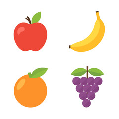 set of fruits and berries