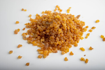 Frankincense or olibanum aromatic resin for incense and perfume cosmetic.