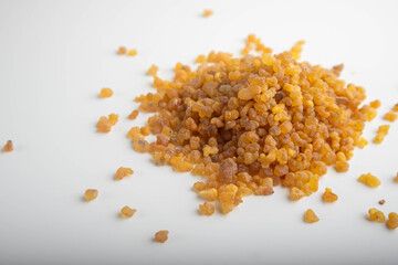 Frankincense or olibanum aromatic resin for incense and perfume cosmetic.