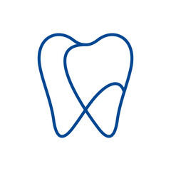 minimalist dental logo icon vector in line style design