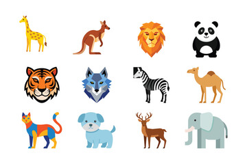 Elegant Bird Phoenix Peacock Abstract Logo Set