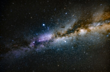 Fototapeta premium Milky way stars and constellations with a galaxy background photographed from a dark countryside location.