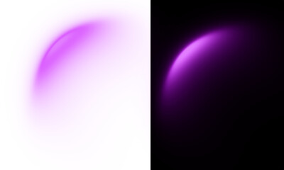 Glowing Planet Crescent, Purple Light Flare Overlay for Space and Sci-Fi Effects on Transparent Background
