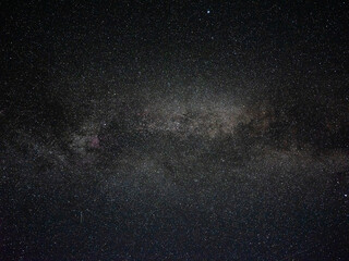 Milky way stars and constellations with a galaxy background photographed from a dark countryside location.