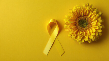 Setembro Amarelo Background with Yellow Ribbon &ndash; Suicide Prevention Awareness Design