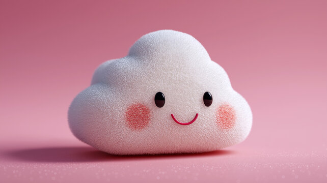 Cute smiling cloud mascot - Powered by Adobe