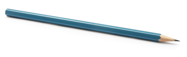 One sharp graphite pencil isolated on white