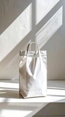 White tote bag, minimalist style