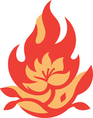 Flame azalea logo icon vector white bacground .