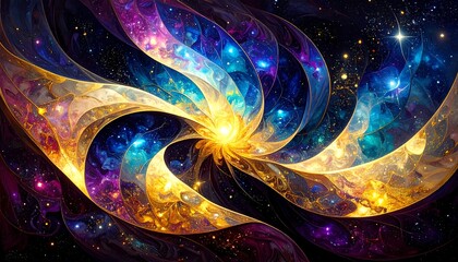 Abstract swirling galaxy