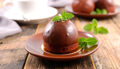 Chocolate dessert on plate