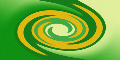 Modern abstract vortex swirl backdrop with eco friendly green and orange palette