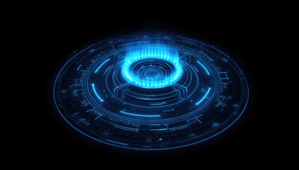 Futuristic glowing circular interface