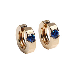 Modern Gold Sapphire Huggie Earrings Luxury Timeless Style
