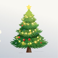 Obraz premium brightly illuminated Christmas tree adorned with bokeh lights