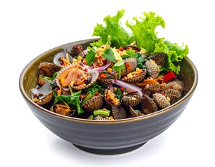 Seafood salad in a bowl