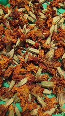 dried yellow marigold flowers