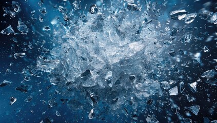 Obraz premium Shattered ice sphere explosion