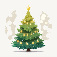 Obraz premium brightly illuminated Christmas tree adorned with bokeh lights